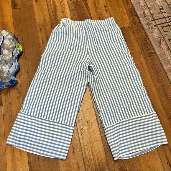 Roller Rabbit Striped Wide Leg Pants Blue White Medium A - Picture 6 of 7